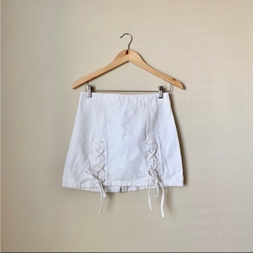 White denim  a miniskirt